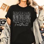 New Orleans Gameday Sparkling Rhinestone T-Shirt, Football Outfit for Men or Women, Retro Sunday Football Shirt, Gift for Sport Lovers