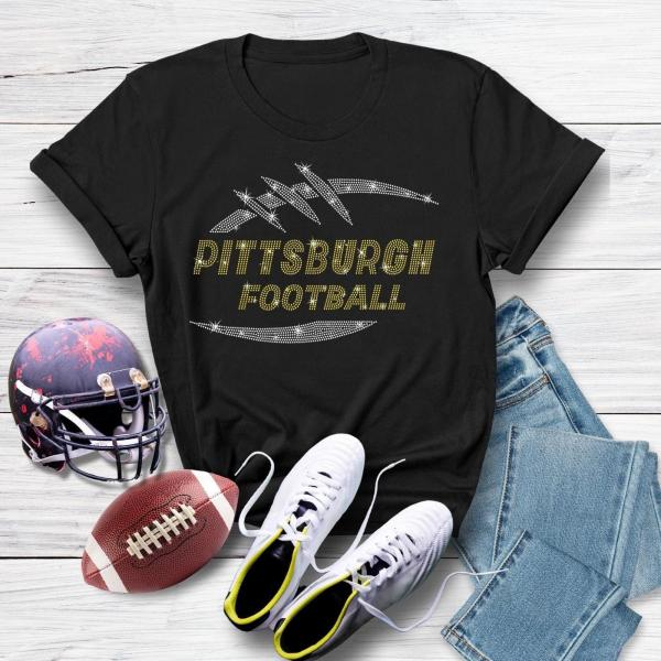 Pittsburgh Game Day Rhinestone T-Shirt, Comfort Sport Shirt for Football Season, Trendy Fan Tee-Shirt, Unisex Sunday Day Games Sweatshirt