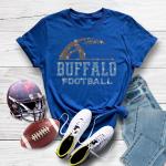 Buffalo Rhinestone Sunday Football T-Shirt, Football Season Favorite Shirt for Sports Lovers, Sports Outfit, Christmas Gift for Moms or Dads