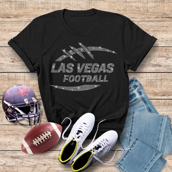 Las Vegas Game Day Rhinestone T-Shirt, Vintage  Football Shirt for Mom, Comfort Bright Colors Trendy Unisex Sports Fan Shirt Gift
