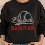 Houston Baseball Rhinestone Shirt, Gift for Baseball, Retro Sports Shirt, Game Day Tailgate Sport Shirt, Baseball Teams Favorite Fan T-shirt