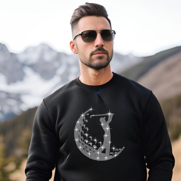 Golf Player Rhinestone Tee, Holiday Shirt, Golf Apparel, Gift for Friends, Casual Chic Fashion, Tshirts, Gift for Her, Sweater, Gift for Him