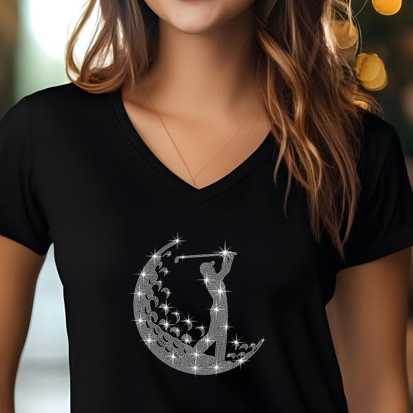 Golf Player Rhinestone Tee, Holiday Shirt, Golf Apparel, Gift for Friends, Casual Chic Fashion, Tshirts, Gift for Her, Sweater, Gift for Him