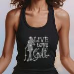 Golf Player Girl Rhinestone T-shirts, Holiday Shirt, Golf Apparel, Gift for Friends, Casual Chic Fashion, Gift for Her, V-neck, Sweatshirt