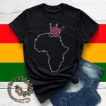 Africa Map With Crown Rhinestone T-Shirt, Cute Black Women Gift, Softstyle Unisex Premium Tee, Black Lovers Sweatshirt, African Beauty Shirt