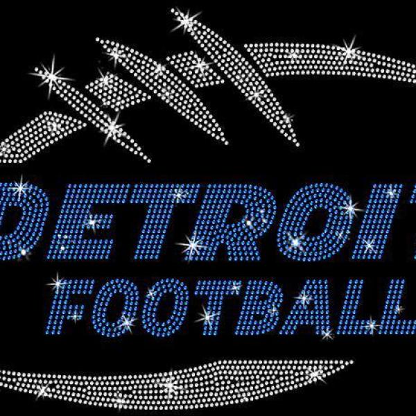 Detroit Game Day Rhinestone T-Shirt, Trendy Football Season Tee, Unisex Cotton Shirt for Sundays, Women's Fall Sweater, Funny Sports Shirt
