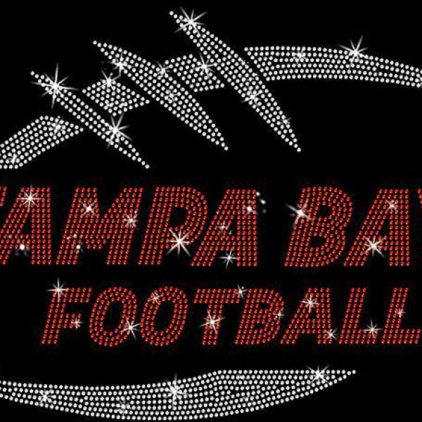 Tampa Bay Game Day Rhinestone T-Shirt, Bling Football Season Shirt, Sport Shirt for Mom or Dad, Retro Glittering Unisex Cotton Shirt