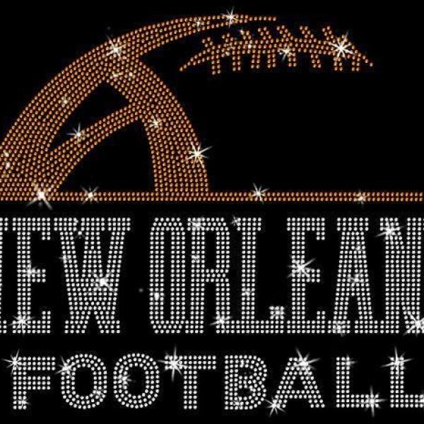 New Orleans Rhinestone Sunday Football T-Shirt, Perfect Christmas Gift For Girls or Boys, Favorite Team Trendy Shirt for Game Day