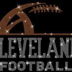 Cleveland Rhinestone Sunday Football T-Shirt, Retro Football Shirt, Youth Football League Shirt, Women's Football Fan Gift, Game Day Shirt