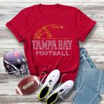 Tampa Bay Rhinestone Sunday Football T-Shirt, Eye Catching Design Sport Tee, Trendy Retro Glittering Shirt, Gift for Your Loving One