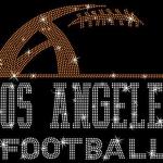 Los Angeles Rhinestone Sunday Football T-Shirt, Trendy Retro Game Day Tailgate Shirt, Unique Design Shiny Chic Game Day Unisex Outfit
