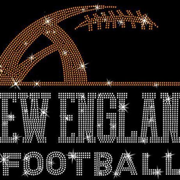 New England Rhinestone Sunday Football T-Shirt, Bright Colors Retro Game Day Adult Shirt, Game Day Gift Idea for Sports Lovers