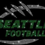 Seattle Game Day Rhinestone T-Shirt, Football Mom or Dad Game Day Apparel, Sports Lovers Soft Cotton Shirt, Football Team Shirt