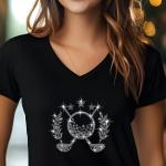 Golf Rhinestone T-Shirt, Sparkling Golf Club Design, Women’s Casual Tee, Glitter Golf Lover Shirt, Sports Fan Outfit, Golf Gift for Her