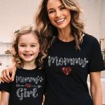 Mommy's Girl Matching Design Rhinestone T-Shirt, Heart and Arrow Sweatshirt, New Mom Shirt,  Gift for Mother's Day, Birthday or Christmas