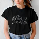 Albuquerque Rhinestone T-Shirt, Sparkling City Skyline Design, Women Casual Tee, Glitter Cityscape Top, New Mexico Pride Shirt, Travel Gift