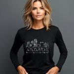 Albuquerque Rhinestone T-Shirt, Sparkling City Skyline Design, Women Casual Tee, Glitter Cityscape Top, New Mexico Pride Shirt, Travel Gift