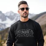 Anchorage Rhinestone T-Shirt, Sparkling City Skyline Tee, Women Casual Top, Glitter Alaska Pride Shirt, Travel Gift, Cityscape Design Outfit