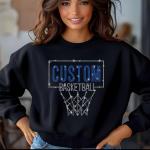 Personalized Basketball Team Rhinestone Shirt, Custom Sports Tee, Customizable Basketball Mom Shirt,  Basketball Gift Shirt, Basketball Fan
