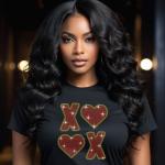 XOXO Heart Rhinestone T-Shirt, Sparkling Valentine’s Day Tee, Women’s Glitter Love Shirt, Romantic T-shirt, Unique Gift Idea, Gift for Her