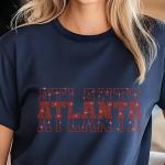Atlanta Rhinestone Football Shirt, Shine Bright and Show Your Team with This Stylish, High-Quality Design, Perfect for Game Days & Tailgates