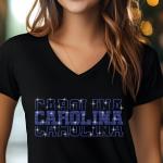 Carolina Rhinestone Football Shirt, Shine Bright and Show Your Team with This Stylish, High-Quality Design, Perfect for Game Days &Tailgates