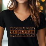Cincinnati Rhinestone Football Shirt, Shine Bright and Show Your Team with This Stylish, Quality Design, Perfect for Game Days & Tailgates