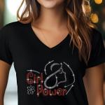 Girl Power Rhinestone T-Shirt, Women’s Day Sparkling Tee, Feminist Empowerment Shirt, Gift for Her, Stylish Women’s Rights T-Shirt, Mom Gift