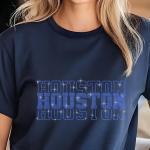 Houston Rhinestone Football Shirt, Shine Bright and Show Your Team with This Stylish, High-Quality Design, Perfect for Game Days & Tailgates
