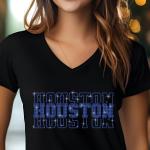 Houston Rhinestone Football Shirt, Shine Bright and Show Your Team with This Stylish, High-Quality Design, Perfect for Game Days & Tailgates