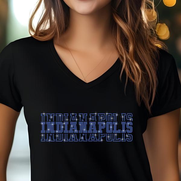 Indianapolis Rhinestone Football Shirt, Shine Bright and Show Your Team with This Stylish, Perfect for Game Days & Tailgates