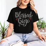 Retro Blessed Gigi Rhinestone T-Shirt, Cute Gigi Shirt, Gigi Designed Shirt Gift for Family, Gigi Thanksgiving Sweatshirt