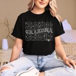 Grandma Wavy Stacked Rhinestone T-Shirt, Blessed To Be Called Grandma Mimi Gigi Mama Life Shirt, Retro Grandma Sentimental Sweatshirt Gift