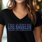 Los Angeles Rhinestone Football Shirt, Shine Bright and Show Your Team with This Stylish, Quality Design, Perfect for Game Days & Tailgates
