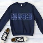 Los Angeles Rhinestone Football Shirt, Shine Bright and Show Your Team with This Stylish, Quality Design, Perfect for Game Days & Tailgates