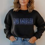 Los Angeles Rhinestone Football Shirt, Shine Bright and Show Your Team with This Stylish, Quality Design, Perfect for Game Days & Tailgates