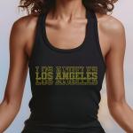 Los Angeles Rhinestone Football Shirt, Shine Bright and Show Your Team with This Stylish, Quality Design, Perfect for Game Days & Tailgates