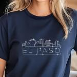 El Paso Rhinestone T-Shirt, Sparkling City Skyline Tee, Women’s Casual Top, Glitter Texas Design, Colorado Gift for Her