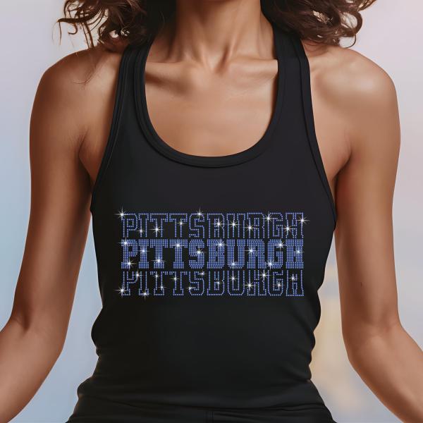 Pittsburgh Rhinestone Football Shirt, Shine Bright and Show Your Team with This Stylish, Quality Design, Perfect for Game Days & Tailgates