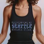 Seattle Rhinestone Football Shirt, Shine Bright and Show Your Team with This Stylish, High-Quality Design, Perfect for Game Days & Tailgates