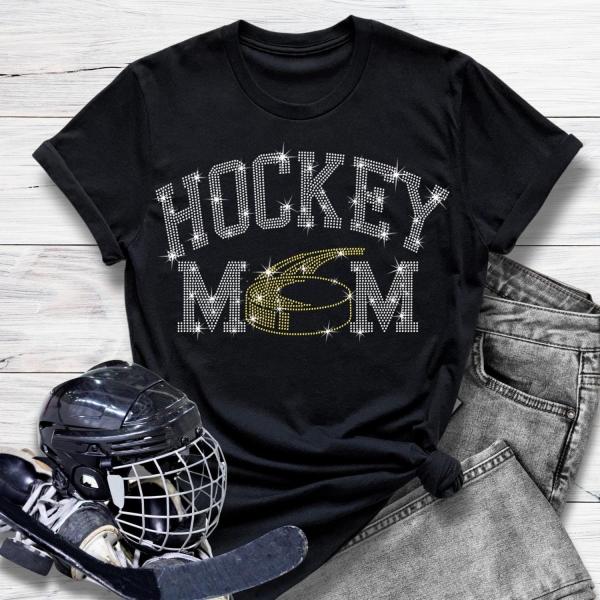 Hockey Mom Rhinestone T-Shirt, Sports Mama Shirt, Retro Game Day Team Jersey, In My Hockey Mom Era Sweatshirt, Hoodie Gift For Hockey Mom