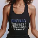 Buffalo Football Rhinestone Shirt – Sparkling Fan Apparel! Stylish T-shirt, Sweatshirt, Hoodie, or V-Neck, Perfect for Game Day & Team Pride