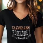 Cleveland Football Rhinestone Shirt – Sparkling Fan Apparel! Stylish T-shirt, Sweatshirt, Hoodie, V-Neck, Perfect for Game Day & Team Pride