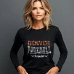 Denver Football Rhinestone Shirt – Sparkling Fan Apparel! Stylish T-shirt, Sweatshirt, Hoodie, V-Neck, Perfect for Game Day & Team Pride