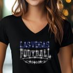 Las Vegas Football Rhinestone Shirt – Sparkling Fan Apparel! Stylish T-shirt, Sweatshirt, Hoodie, V-Neck, Perfect for Game Day & Team Pride