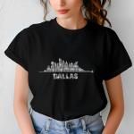 Dallas Skyline Rhinestone Shirt – Stunning City Silhouette Tee with Sparkling Name Design, Football Perfect for Stylish Fans and City Lovers