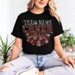 Custom Team Name Cheer Rhinestone T-Shirt, Customizable Mascot Top, Customize Sports Game T-Shirt, Personalized Mama Sweatshirt Gift Idea