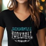 Jacksonville Football Rhinestone Shirt –Sparkling Fan Apparel, Stylish T-shirt, Sweatshirt, Hoodie, V-Neck, Perfect for Game Day &Team Pride