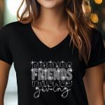 Friends Giving Rhinestone Top, Holiday Shirt, Thanksgiving Apparel, Gift for Friends, Casual Chic Fashion, Tshirts, Gift for Her, Sweater