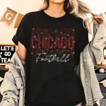 Chicago Game Day Rhinestone  Sparkling T-Shirt, Sunday Football Tee-Shirt, Tailgate Shirt, Family Fan Shirt, Christmas Gift for Her or Him